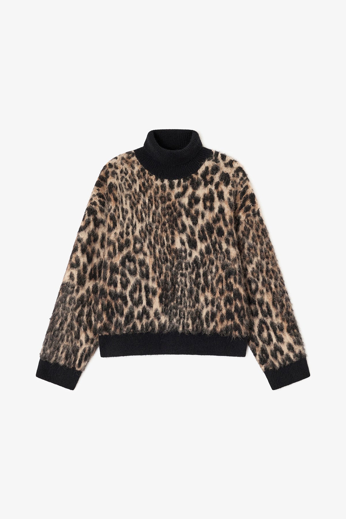 Leopard High-neck Sweater - GANNI