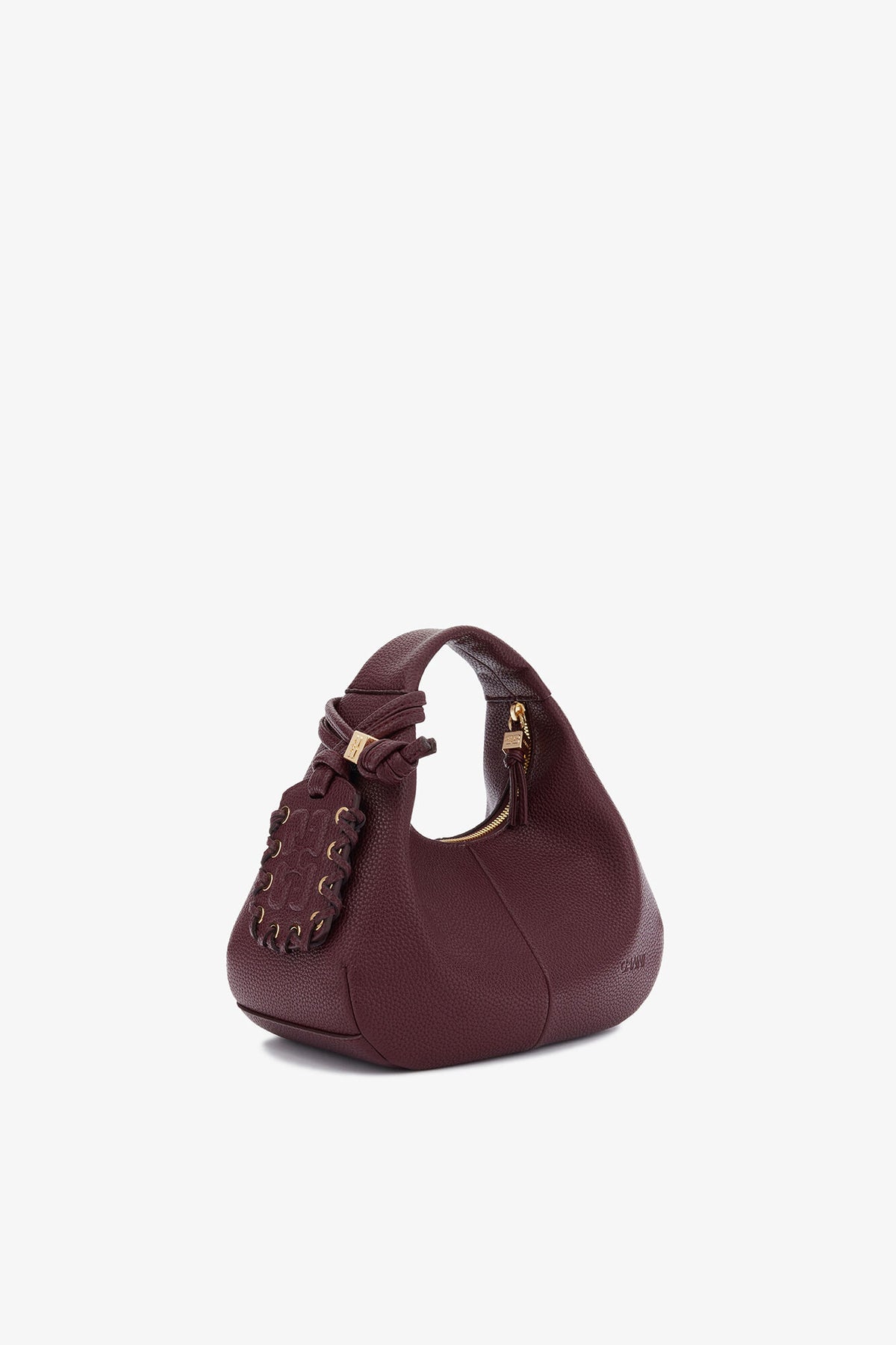 Port Royale Mini Hobo Bag in Burgundy - GANNI
