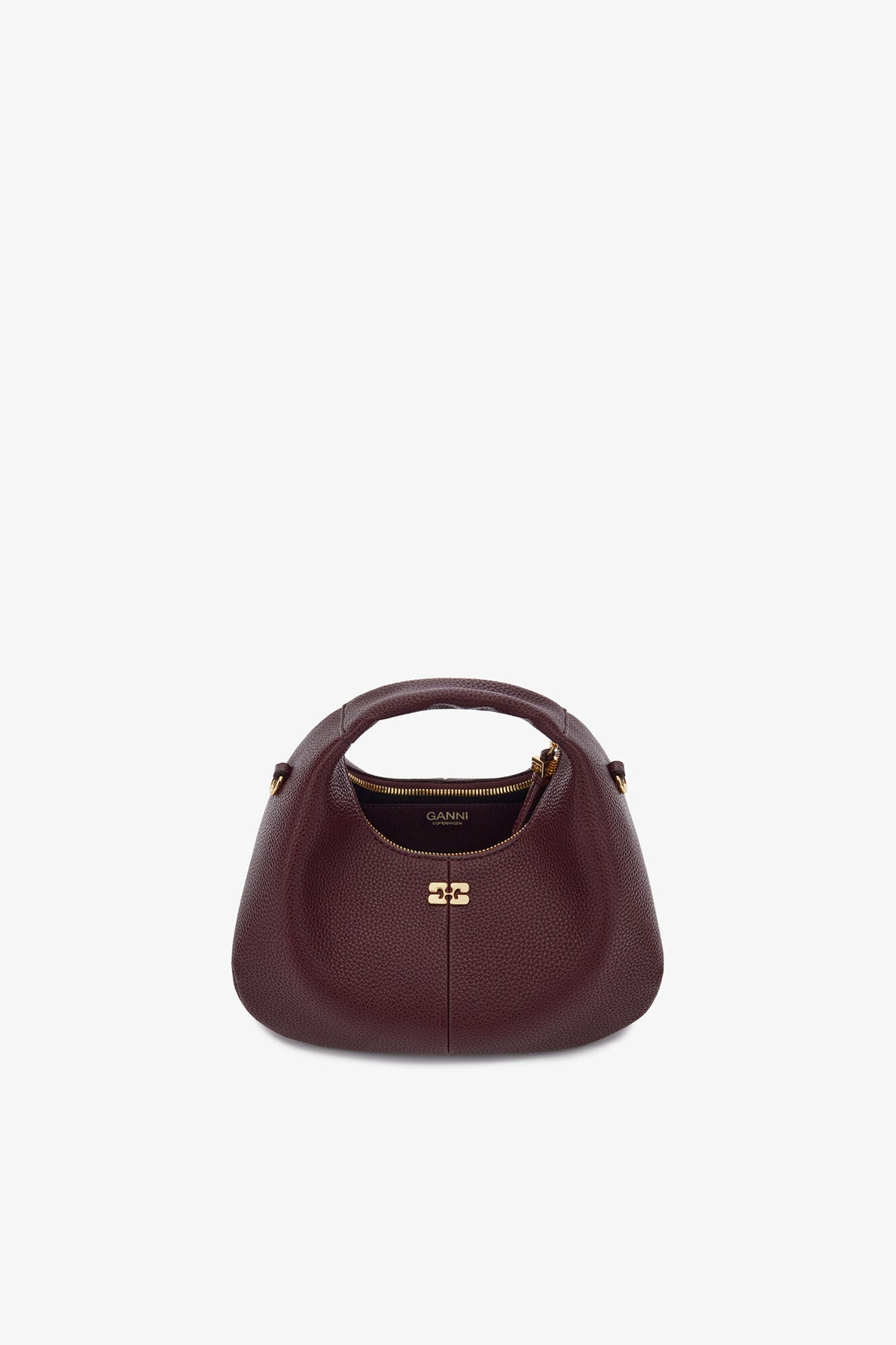 Port Royale Mini Hobo Bag in Burgundy - GANNI