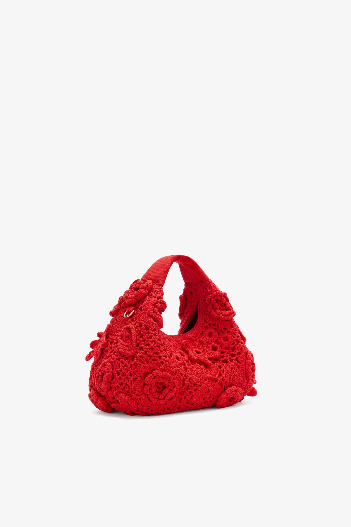 Goji Berry Mini Hobo Bag in Red Crochet - GANNI