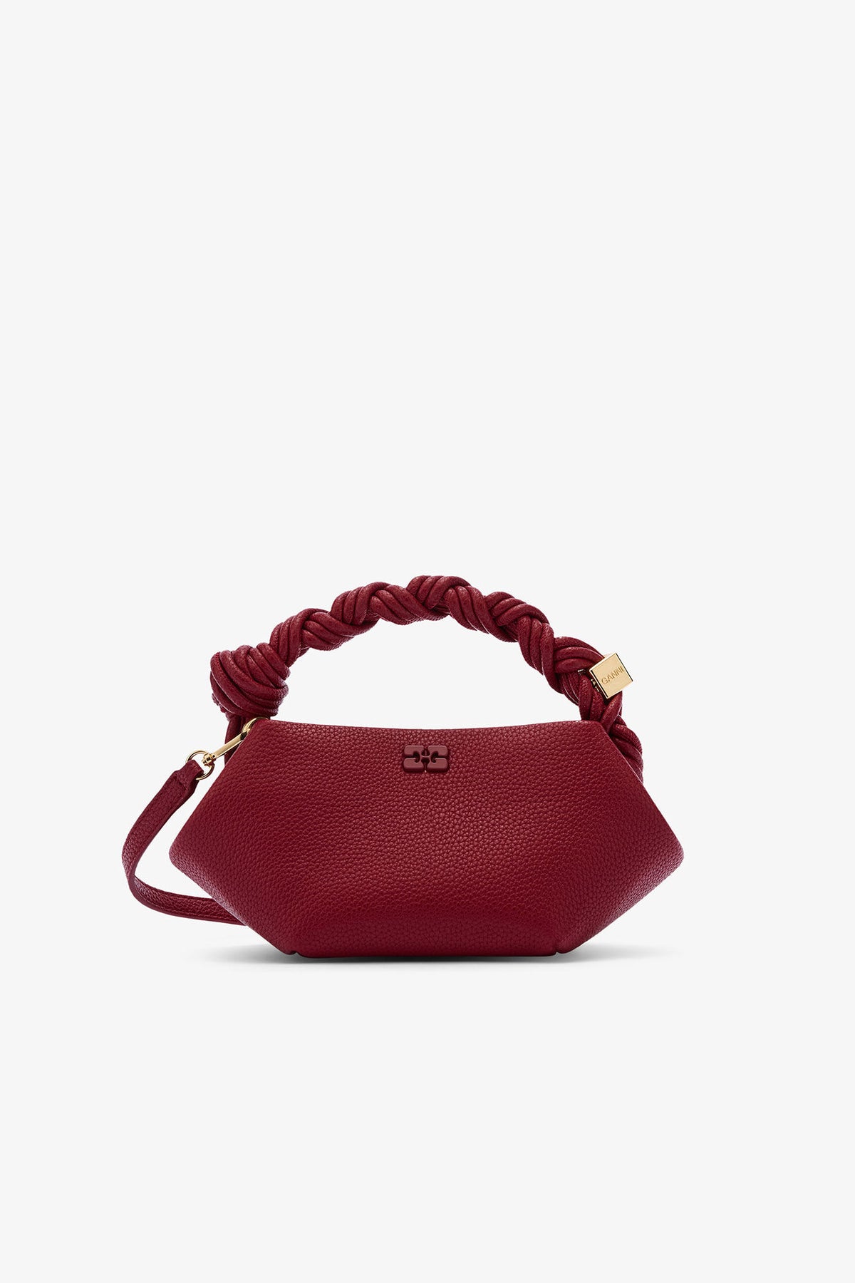 Red Dahlia Burgundy Grained Mini Bou Bag - GANNI