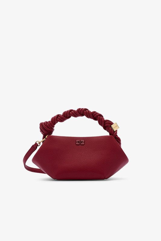 Red Dahlia Burgundy Grained Mini Bou Bag - GANNI
