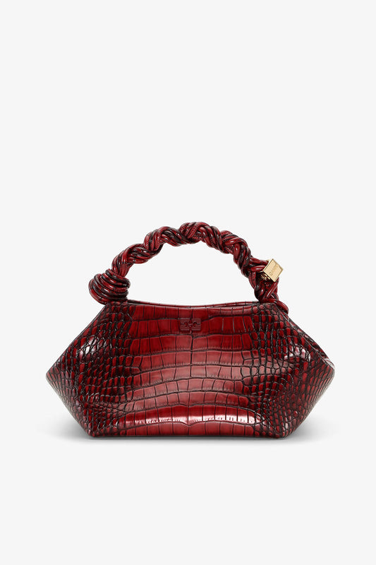 Burgundy Burgundy Croco Small Bou Bag - GANNI