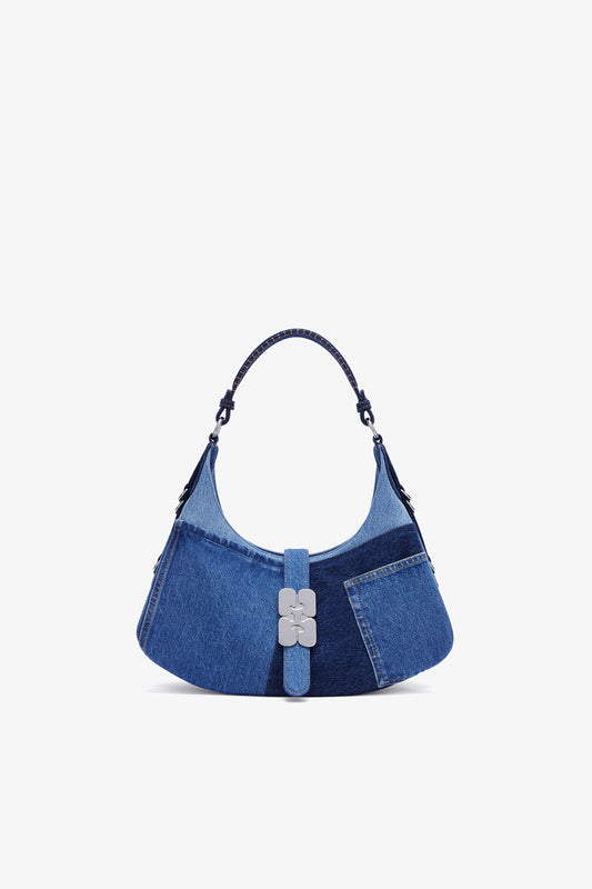 Mid Blue Vintage Small Kat Bag in Blue Denim - GANNI