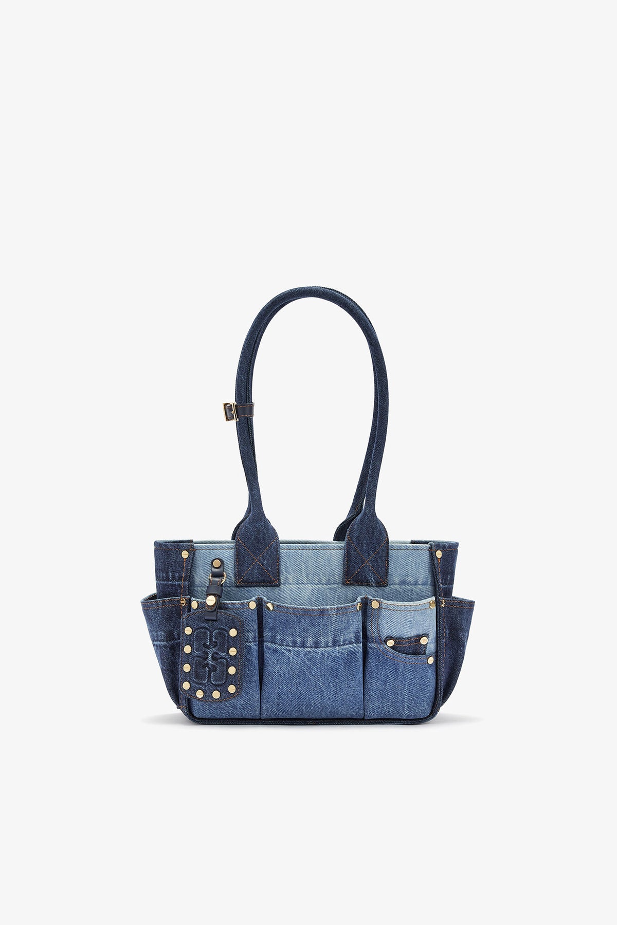 Mid Blue Vintage Small Posy Bag in Blue Denim - GANNI