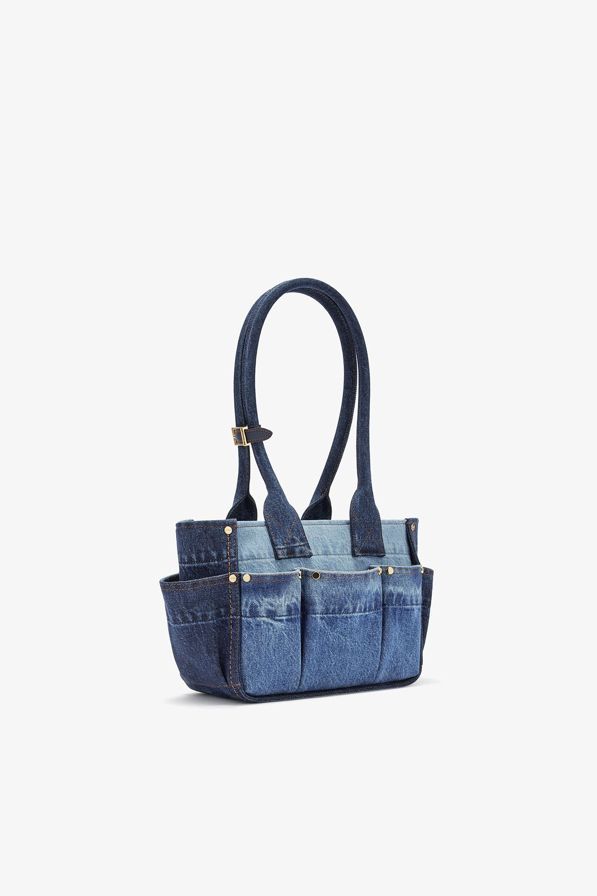 Mid Blue Vintage Small Posy Bag in Blue Denim - GANNI