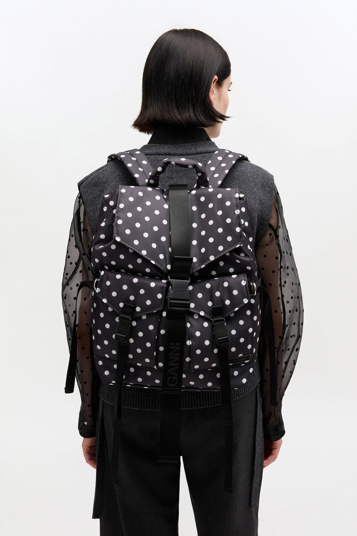 Black Dots Re-Tech Backpack - GANNI