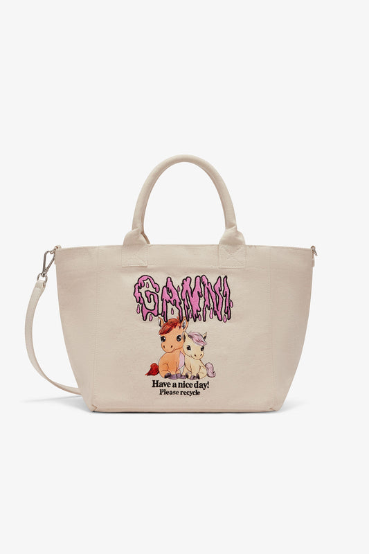 Small Easy Pony Printed Shopper - GANNI