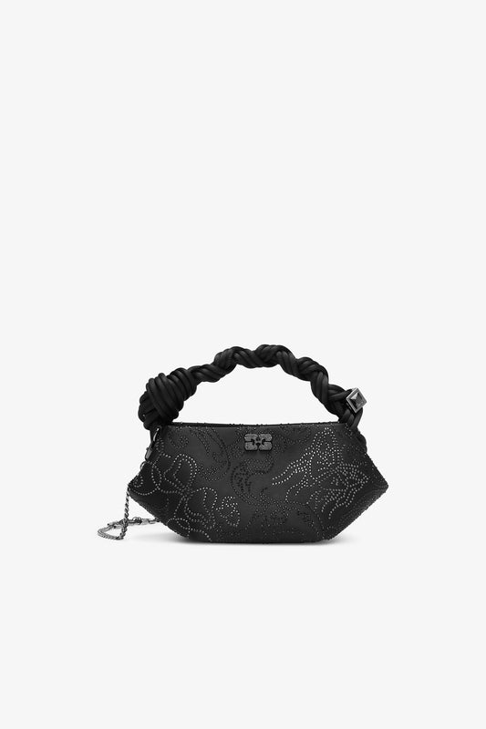 Black Black Rhinestone Mini Bou Bag - GANNI