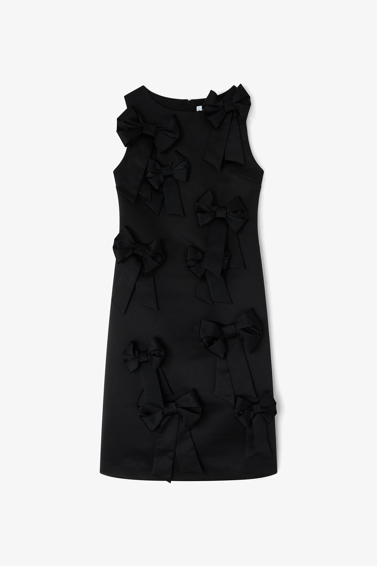 Black Satin Bow Dress - GANNI