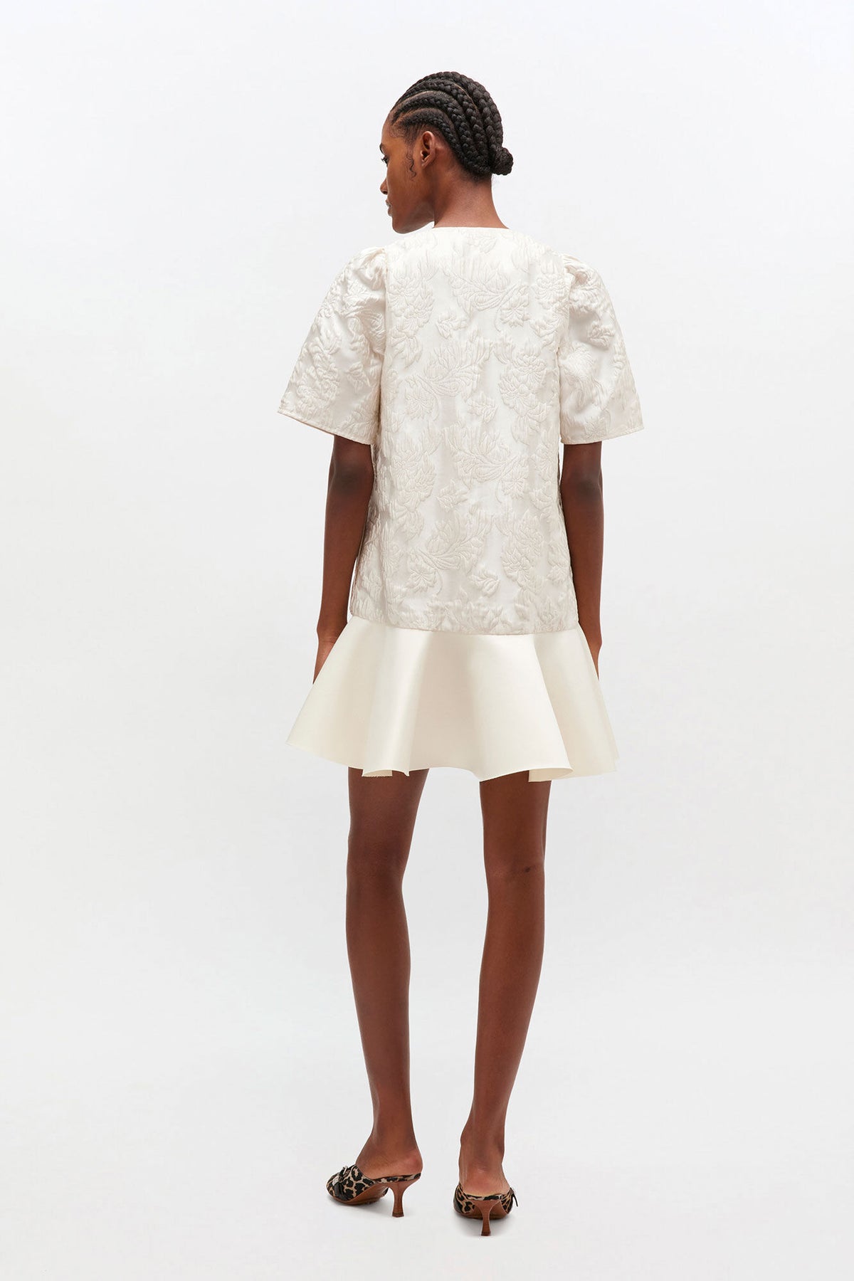 Satin Cloque Mini Dress - GANNI