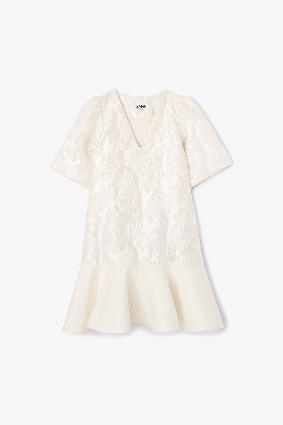 Satin Cloque Mini Dress - GANNI