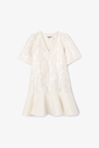 Satin Cloque Mini Dress - GANNI