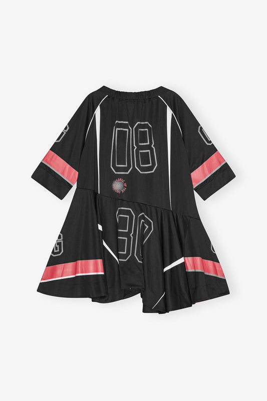 Black League Oversized Mini Dress - GANNI
