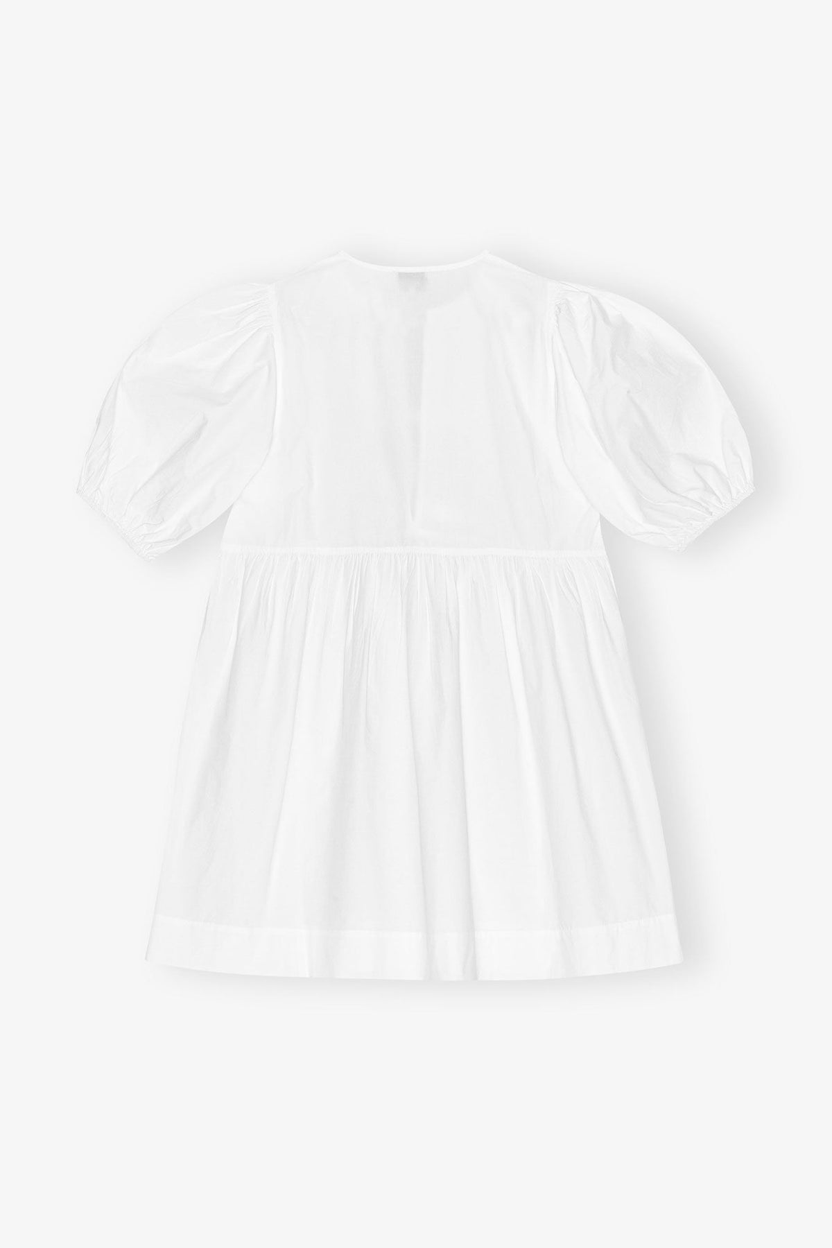 White Cotton Poplin Tie String Mini Dress - GANNI