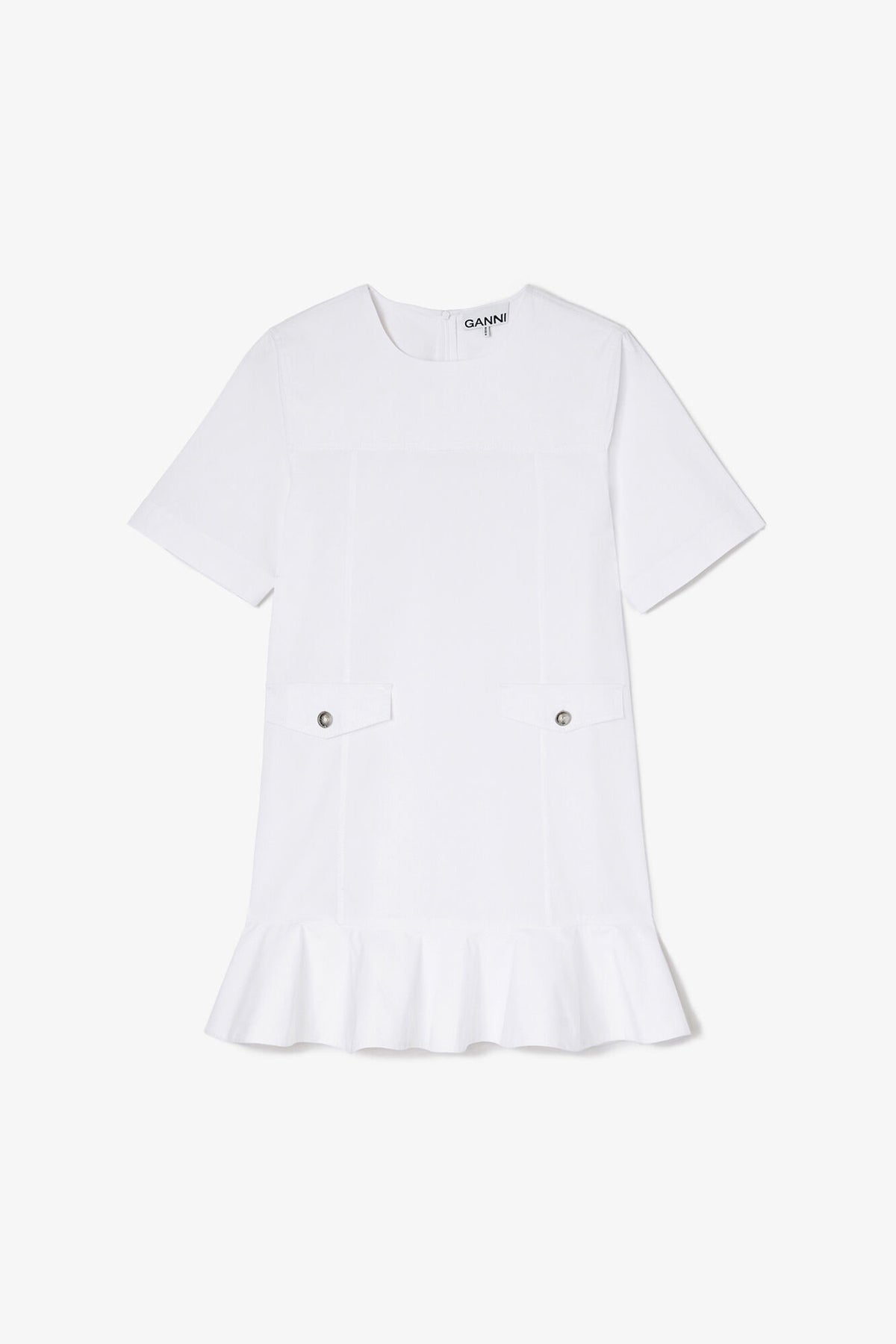 Stretch Cotton Mini Dress - GANNI
