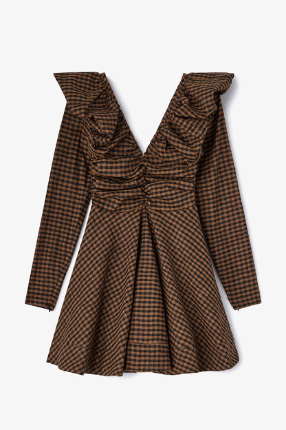 Dress in Check Taffeta - GANNI