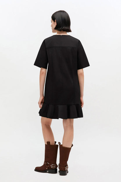 Stretch Cotton Mini Dress - GANNI