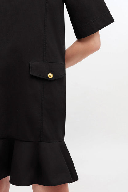Stretch Cotton Mini Dress - GANNI