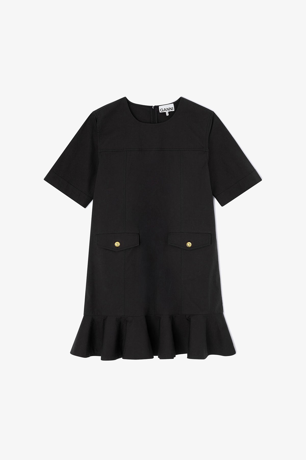 Stretch Cotton Mini Dress - GANNI