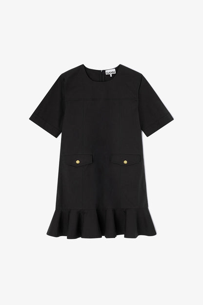 Stretch Cotton Mini Dress - GANNI