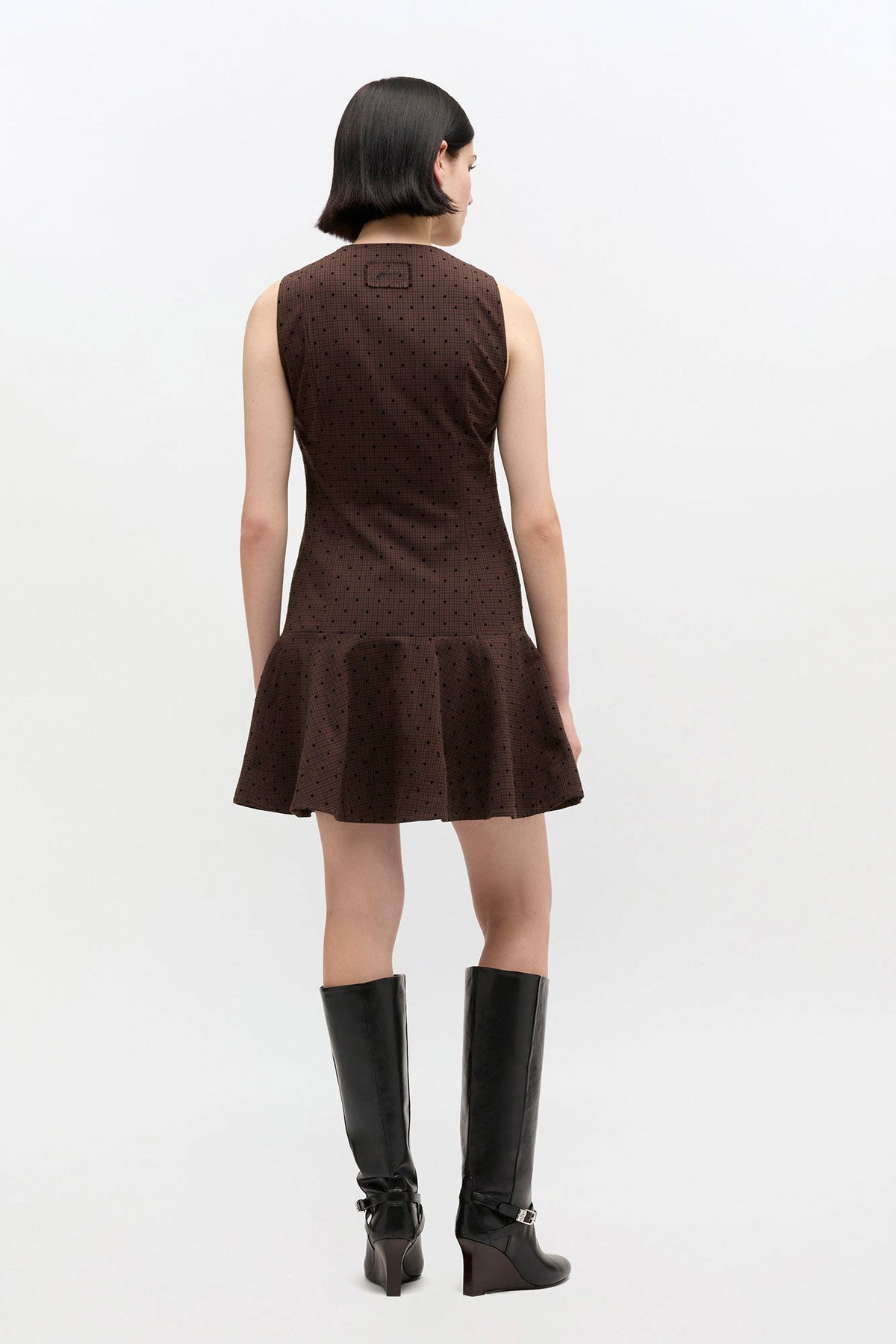 Flock Check Suiting Dress - GANNI