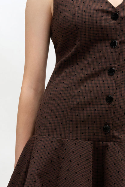 Flock Check Suiting Dress - GANNI
