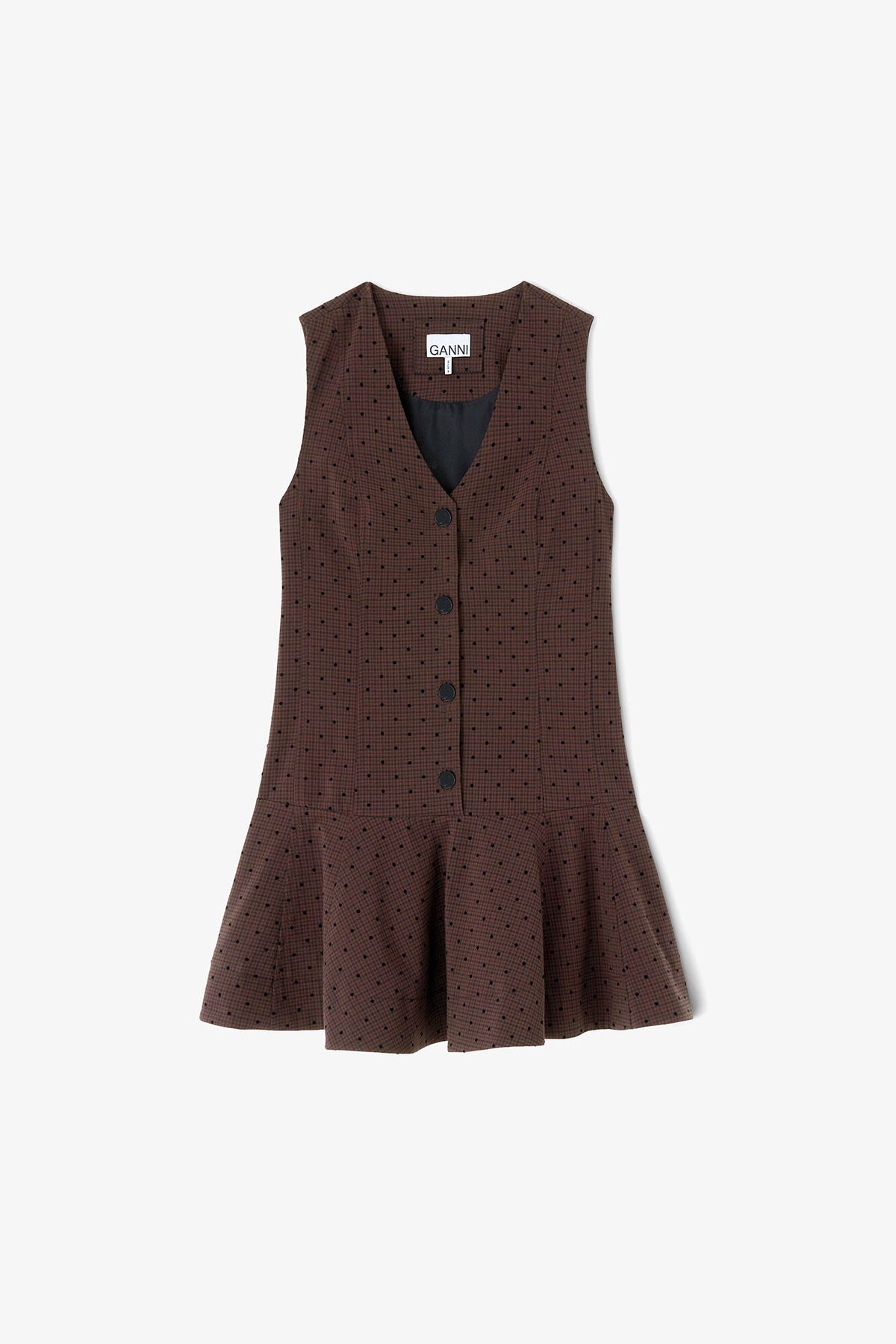 Flock Check Suiting Dress - GANNI