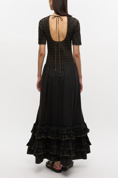 Black Washed Smock Dress - GANNI
