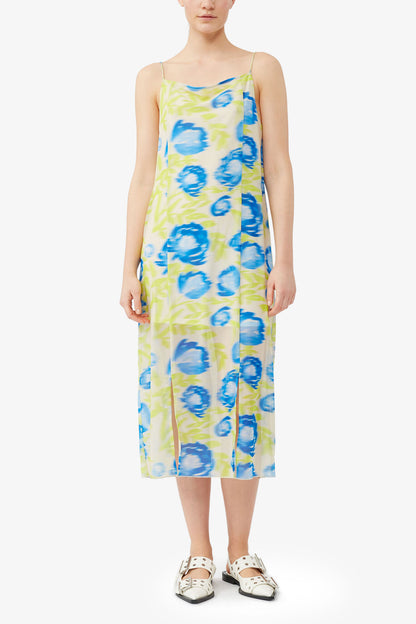 Printed Mesh Slip Dress - GANNI