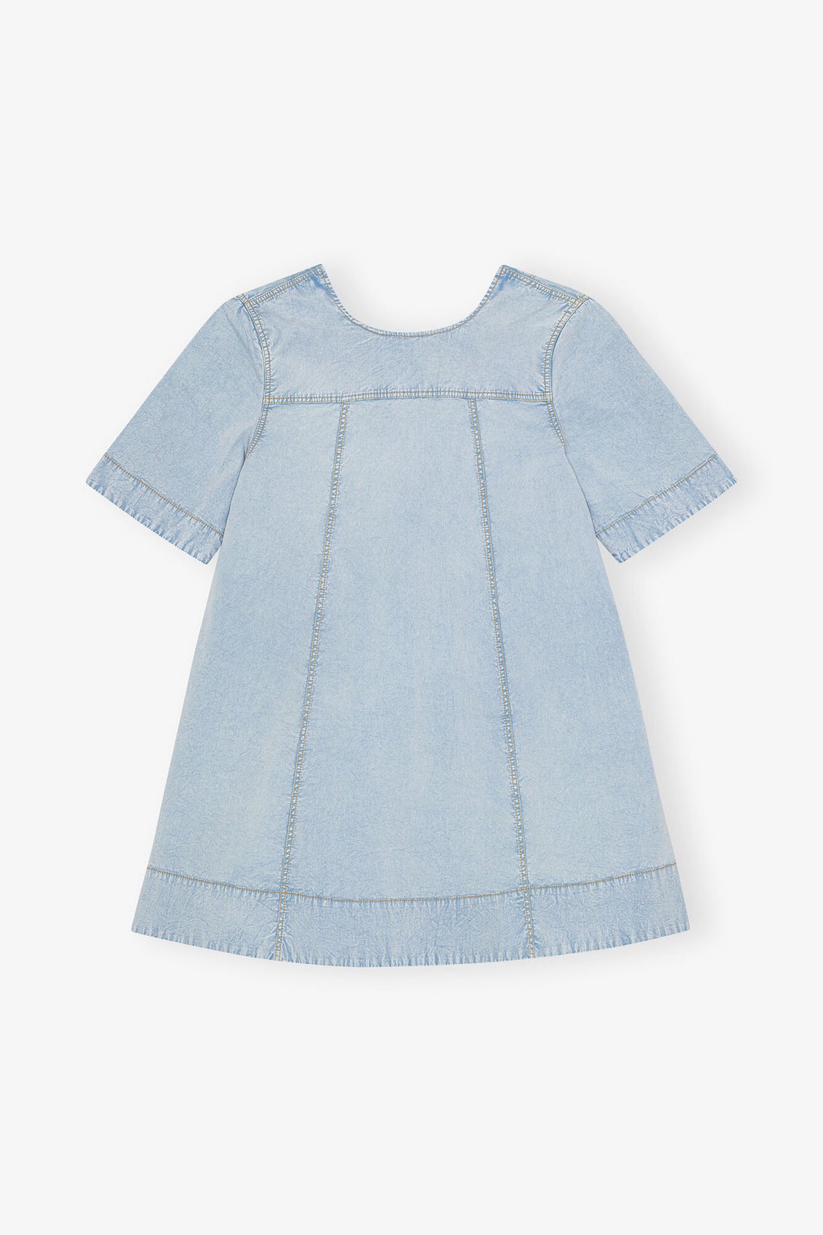 Light Blue A-line Mini Denim Dress - GANNI