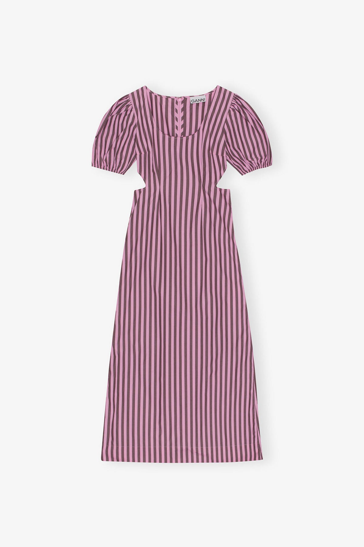 Striped Cotton Cutout Dress - GANNI