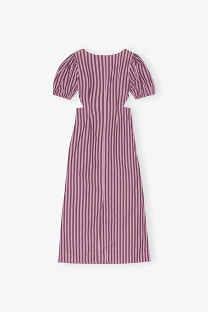 Striped Cotton Cutout Dress - GANNI