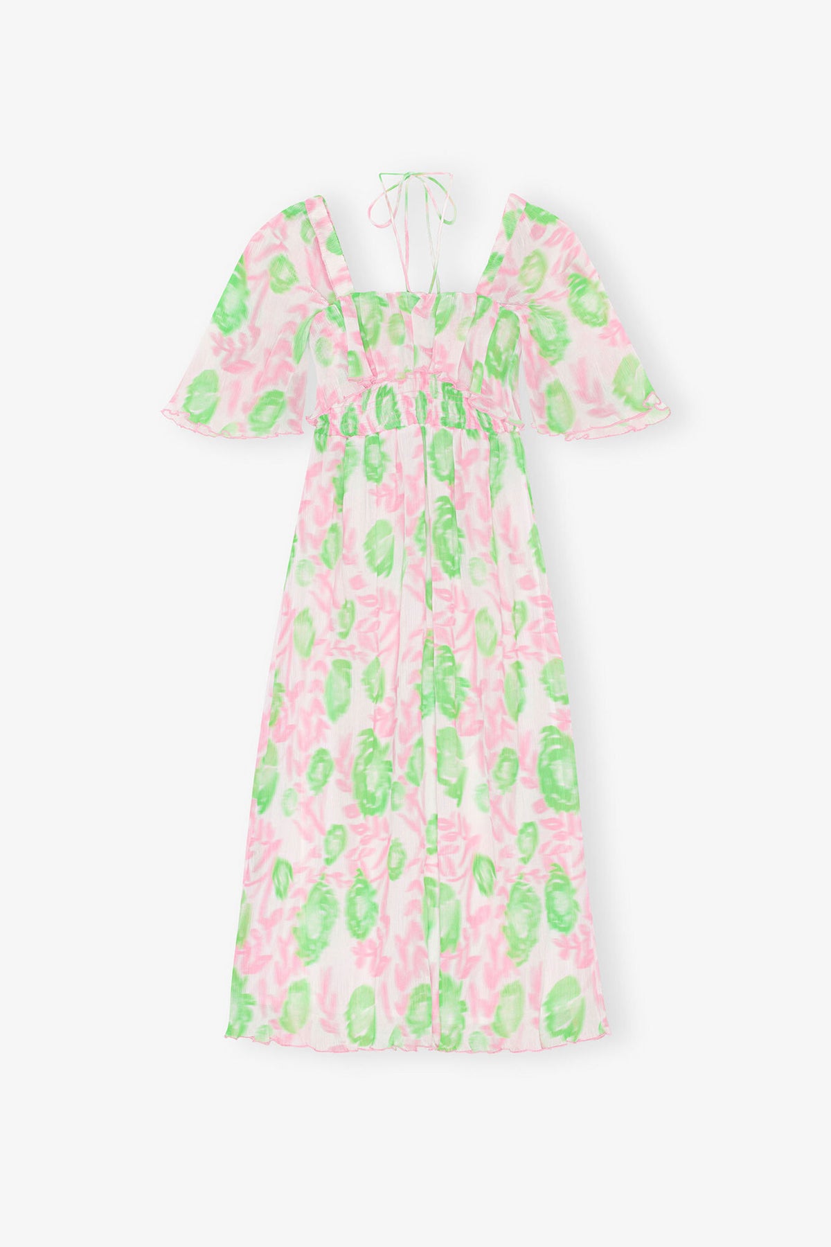 Pleated Georgette Midi Smock Dress - GANNI