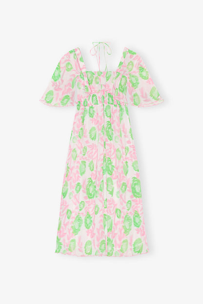 Pleated Georgette Midi Smock Dress - GANNI