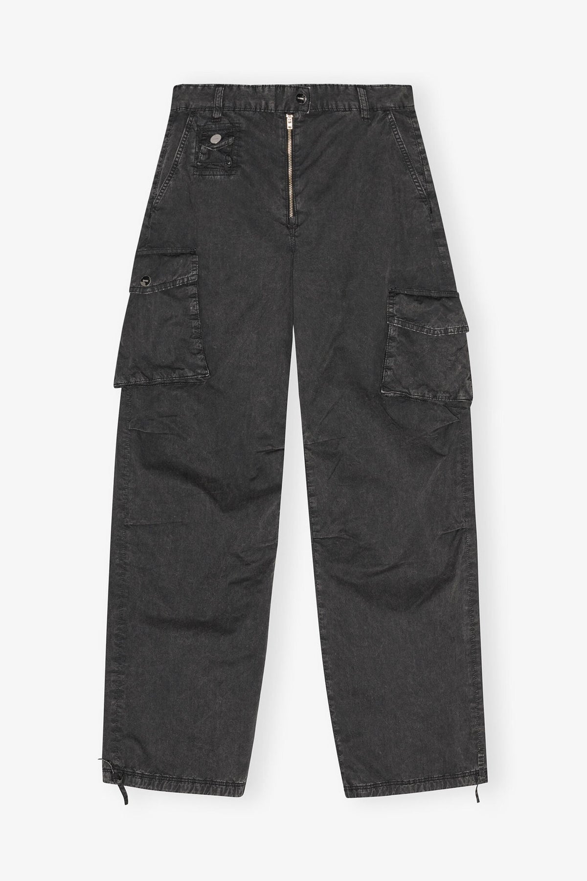 Black Washed Twill Pants - GANNI