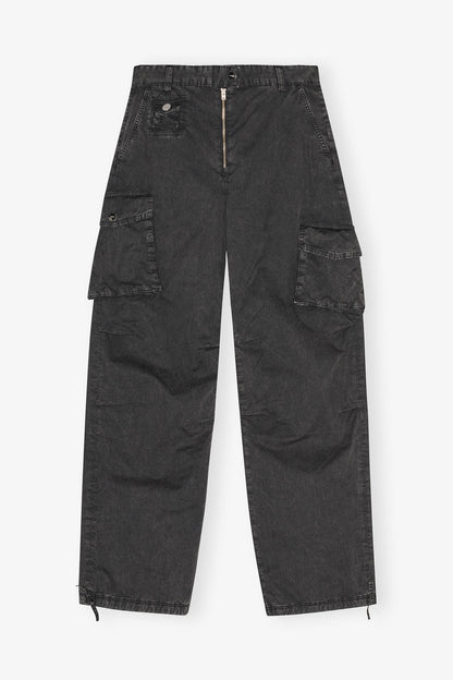 Black Washed Twill Pants - GANNI