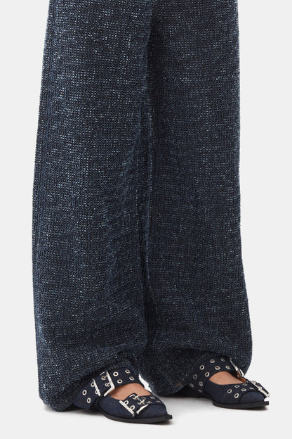 Denim Feminine Buckle Ballerinas - GANNI
