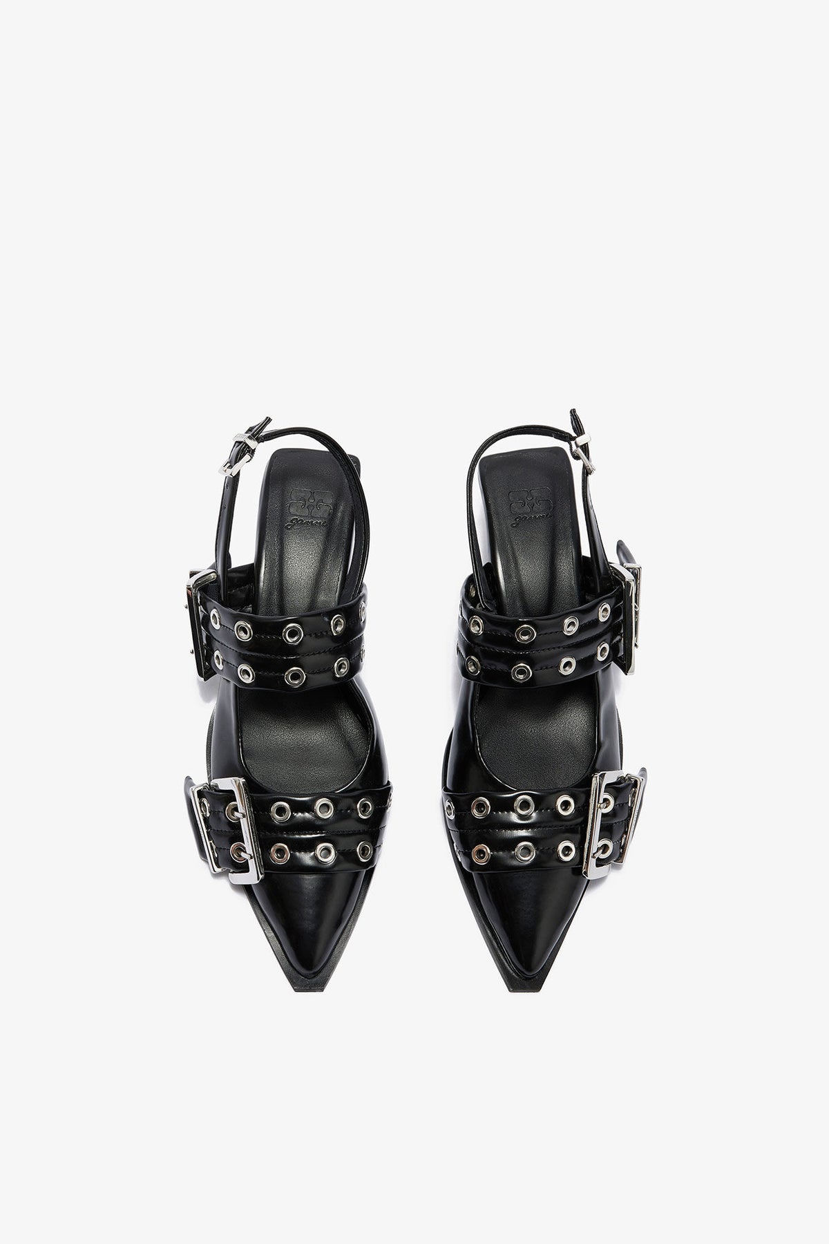 Feminine Buckle Heels in Black - GANNI
