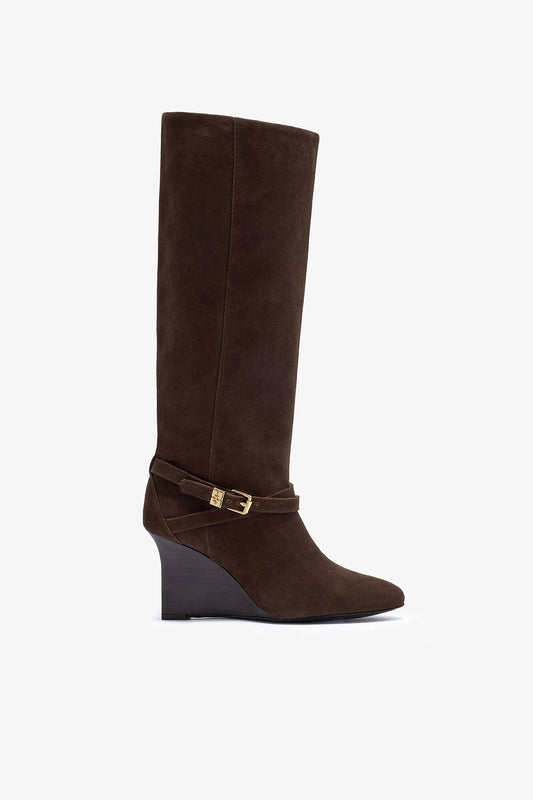 Kat High Boot in Brown Suede - GANNI