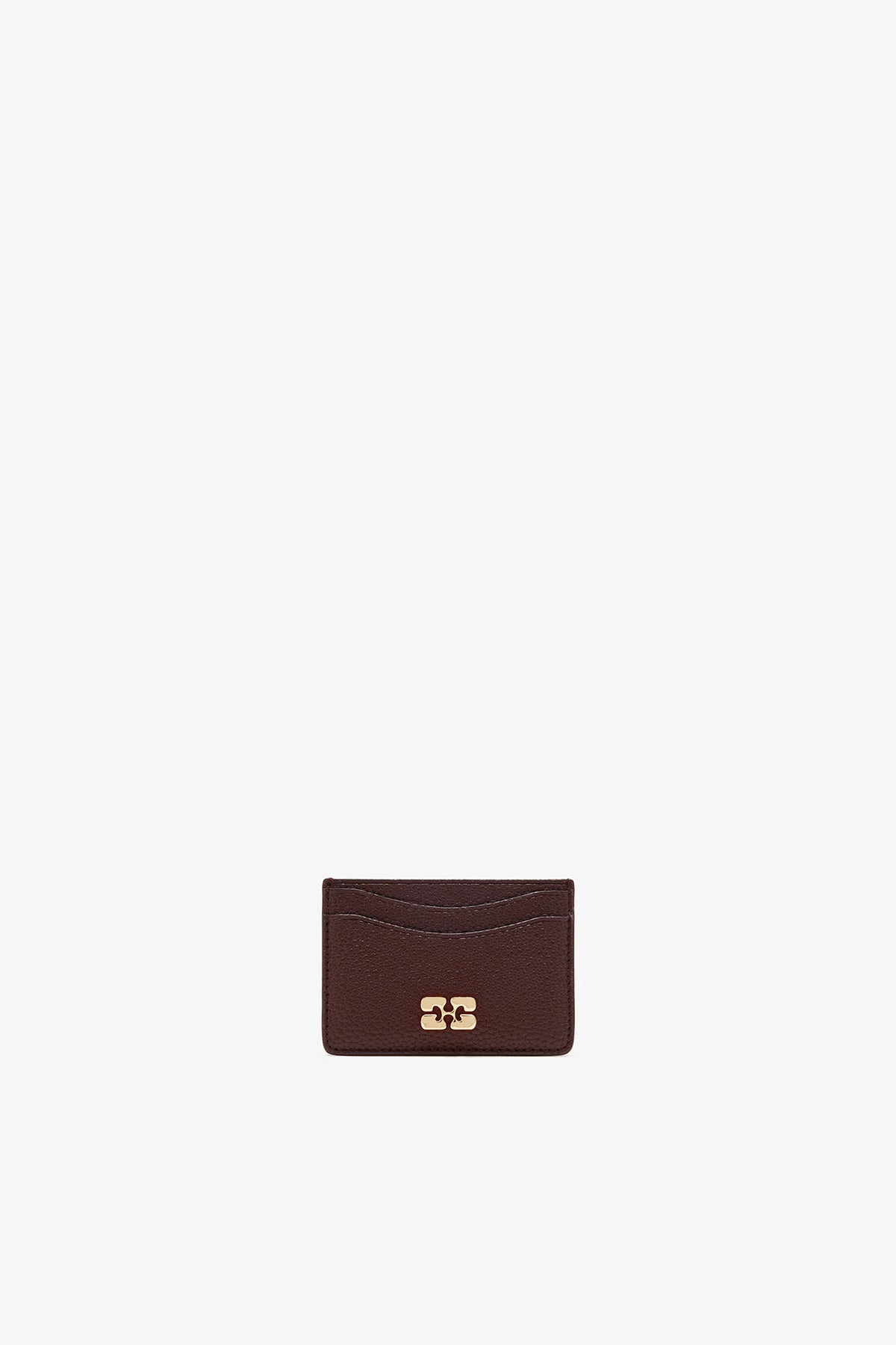 Chicory Coffee Card Holder in Grained Brown - GANNI