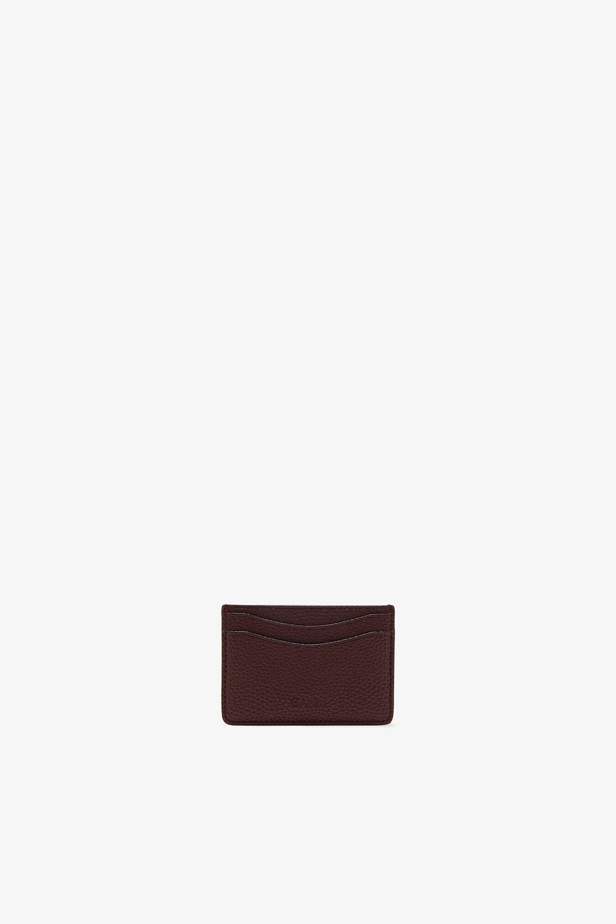 Chicory Coffee Card Holder in Grained Brown - GANNI