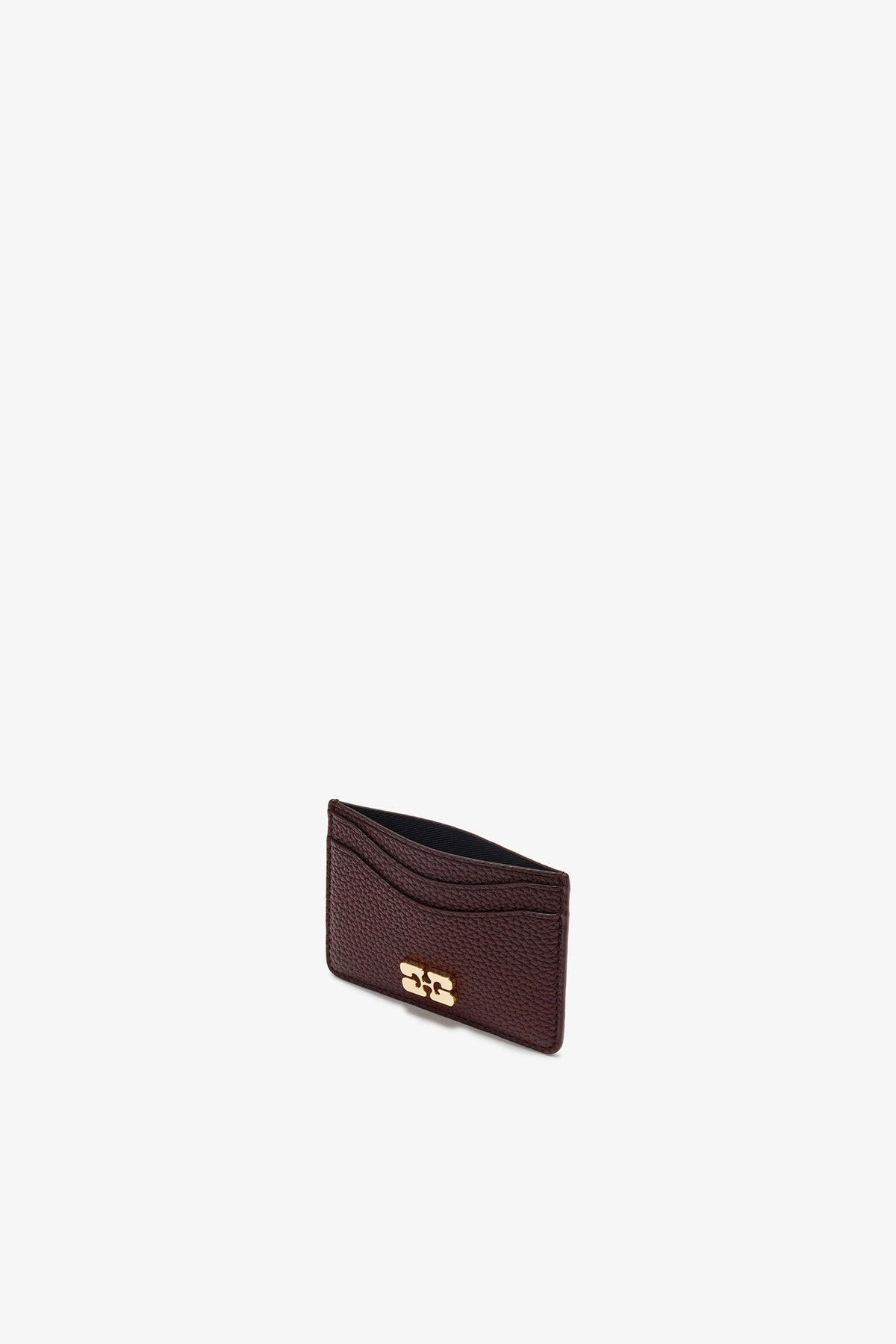 Chicory Coffee Card Holder in Grained Brown - GANNI