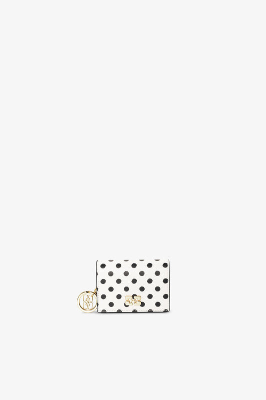 Egret Bou Card Holder With Flap and Dots - GANNI