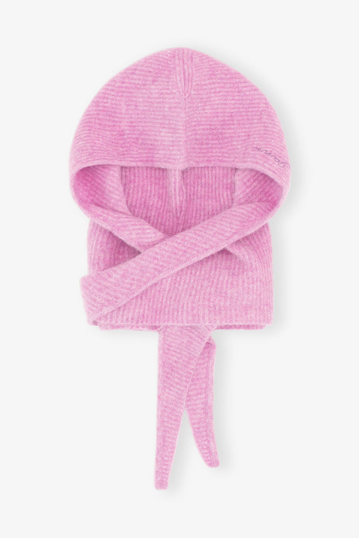 Corsage Pink Soft Wool Balaclava - GANNI