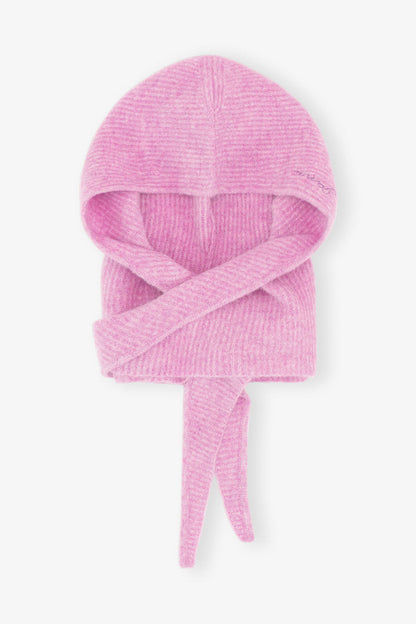 Corsage Pink Soft Wool Balaclava - GANNI