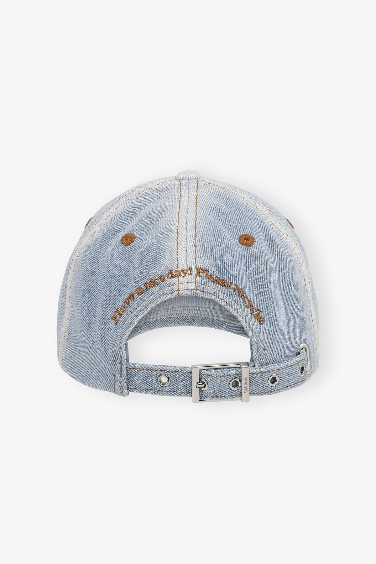Light Denim Cap in Light Blue Denim - GANNI