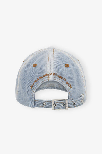 Light Denim Cap in Light Blue Denim - GANNI