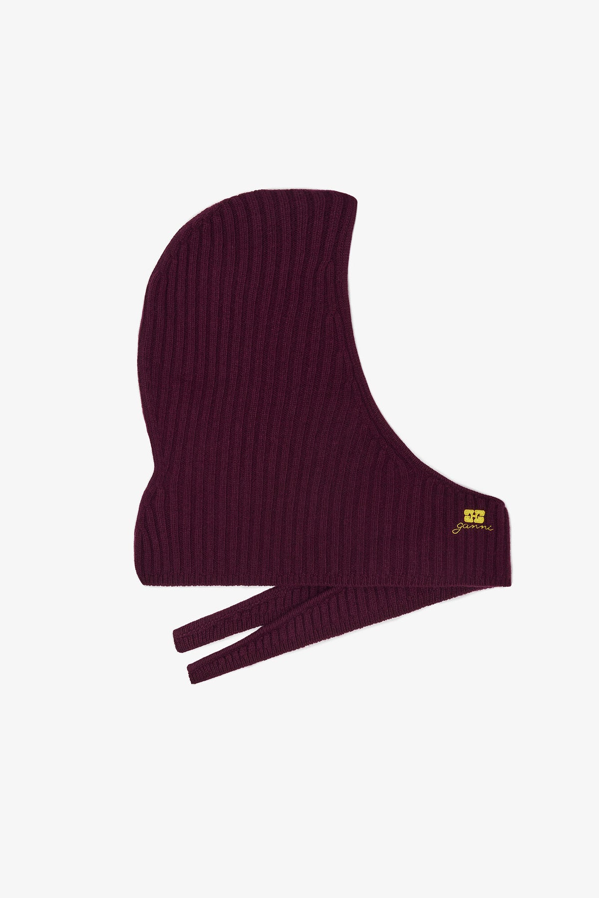 Burgundy Burgundy Wool Mix Balaclava - GANNI