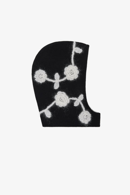 Black Black Flower Balaclava - GANNI